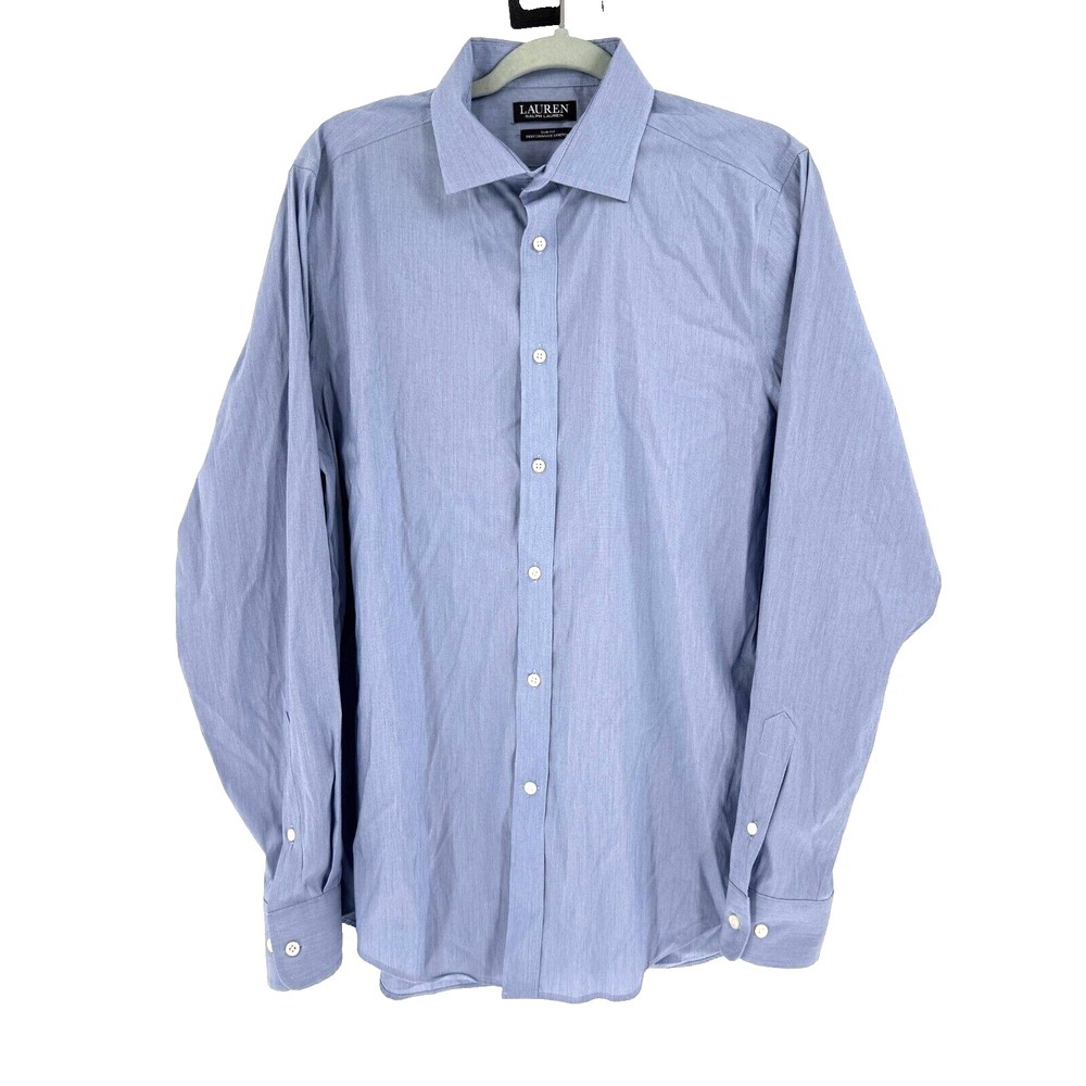 Ralph Lauren Black Label Slim Fit Performance Stretch Dress Shirt 16.5 34/35 L